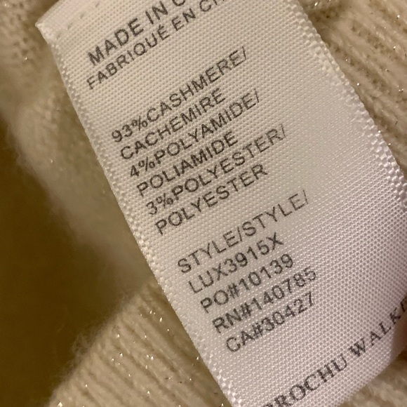 Brochu Walker Dunne Cashmere Metallic Pullover Sweater Size XS Cream-Ivory - Picture 7 of 12